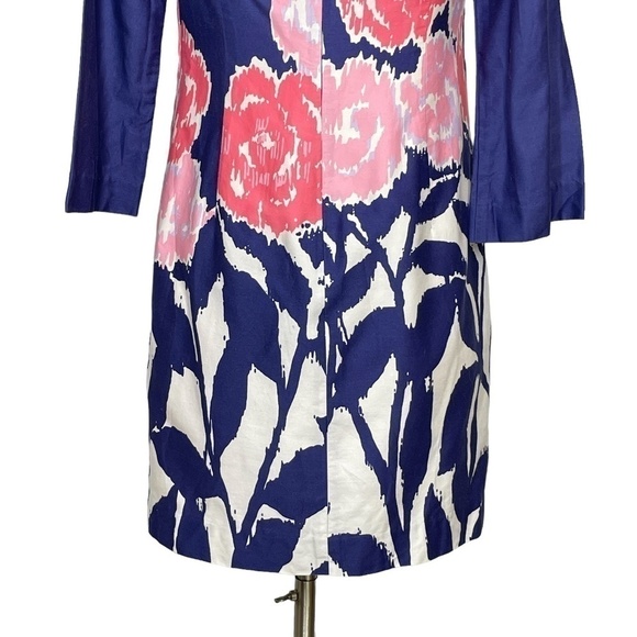 Lilly Pulitzer Cotton Blue/Pink/White Classic Floral Shift Dress Size 2 - Picture 6 of 14